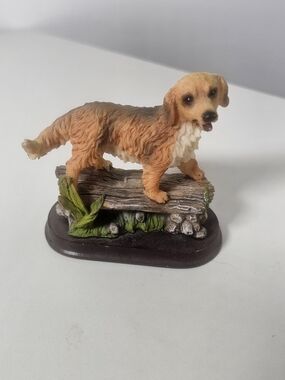 Decorative Orange & White Dog Figurine for Pet Lovers